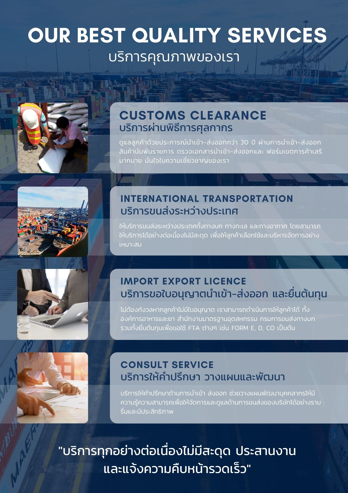 One Stop Services Import and Export – นำเข้าส่งออก ครบวงจร ชิปปิ้ง